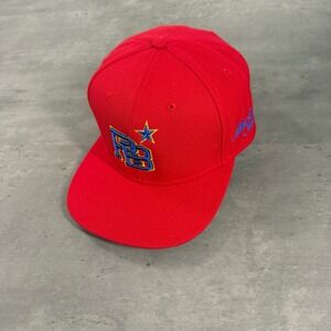 OTTO Snapback Hat Mens Red Mid‎ Summer Stars RB Star Embroidered Flat Bill